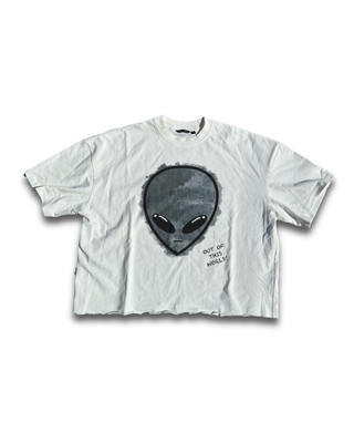 “OOTW” Grey Cropped Alien Tee