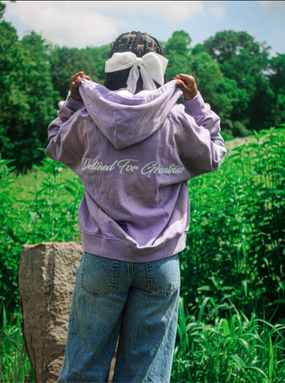 “Lavender” Logos Zip Up Hoodie