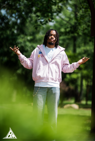 “Bubble Gum” Logos Zip Up Hoodie