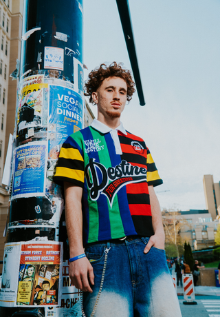 “OMG” Striped Rugby Shirt