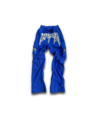 “Blue” Stacked Cargo Sweatpants