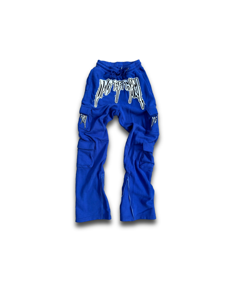 “Blue” Stacked Cargo Sweatpants