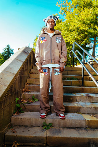 “Camel” Logos Zip Up Hoodie