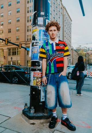 “OMG” Striped Rugby Shirt
