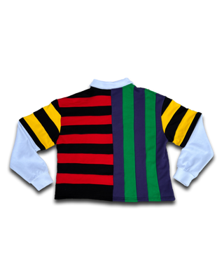 “OMG” Striped Rugby Shirt
