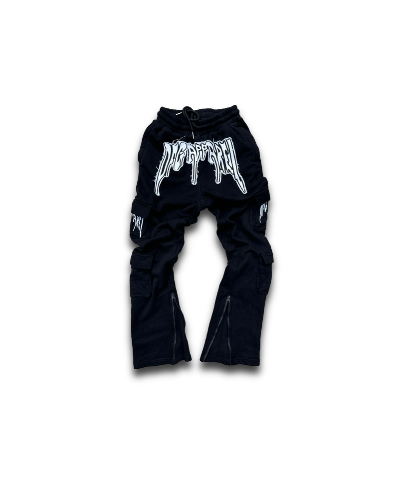 “Black” Stacked Cargo Sweatpants