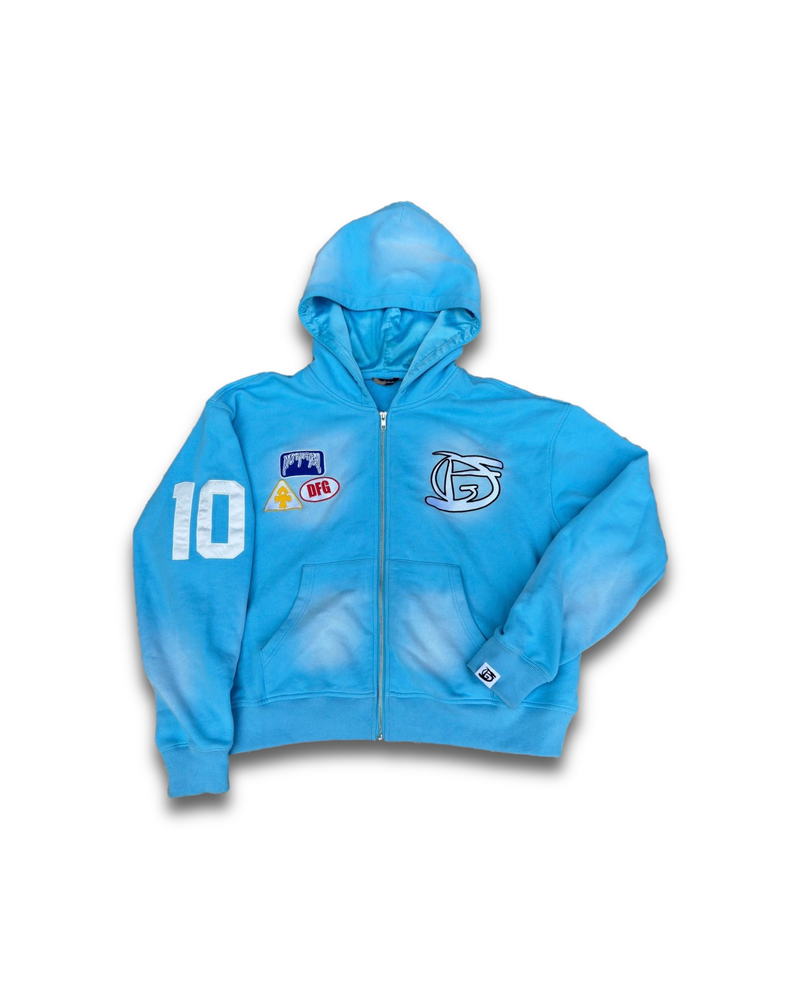 “Sky” Logos Zip Up Hoodie