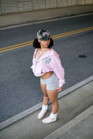“Bubble Gum” Logos Zip Up Hoodie