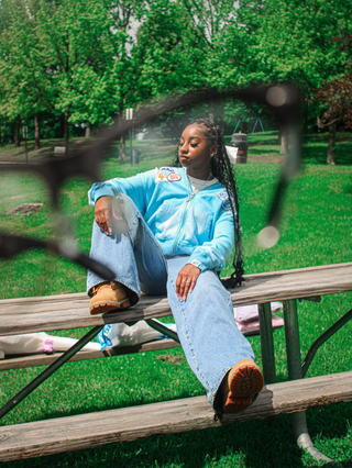“Sky” Logos Zip Up Hoodie