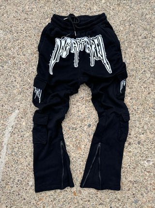 “Black” Stacked Cargo Sweatpants