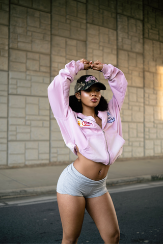 “Bubble Gum” Logos Zip Up Hoodie