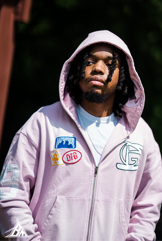 “Bubble Gum” Logos Zip Up Hoodie