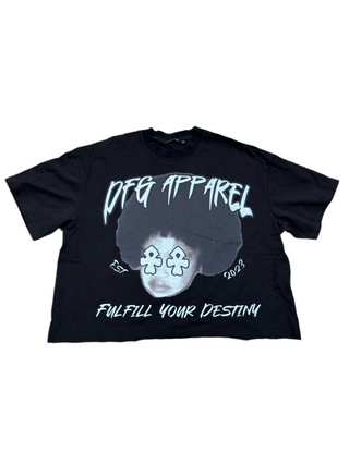 Afro Child “Black” Cropped Boxy Tee