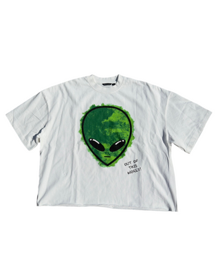 “OOTW” Green Cropped Alien Tee