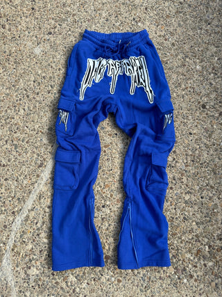 “Blue” Stacked Cargo Sweatpants