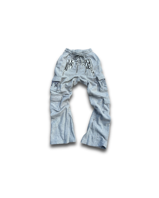 “Gray” Stacked Cargo Sweatpants