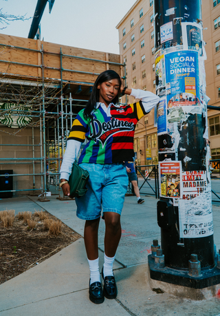 “OMG” Striped Rugby Shirt