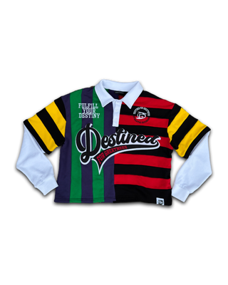 “OMG” Striped Rugby Shirt