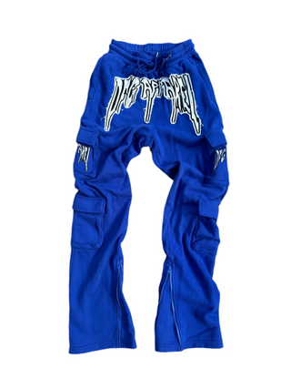 “Blue” Stacked Cargo Sweatpants