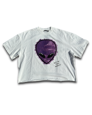 “OOTW” Purple Cropped Alien Tee