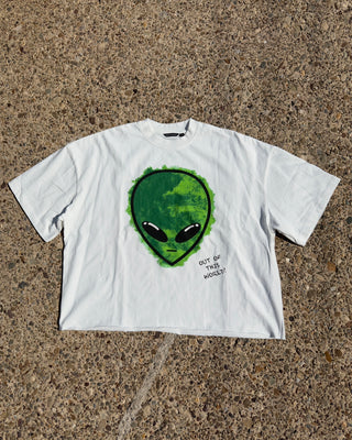 “OOTW” Green Cropped Alien Tee